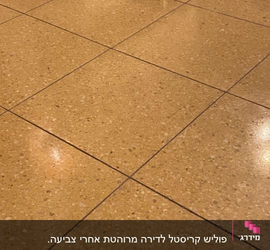 רצפה נקייה ומבריקה עם אריחים גדולים